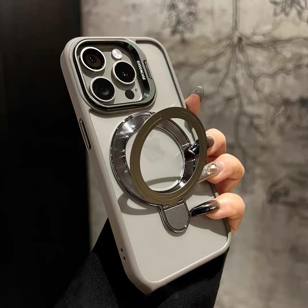 Luxury Transparent Magsafe Magnetic Holder Frame iPhone Case