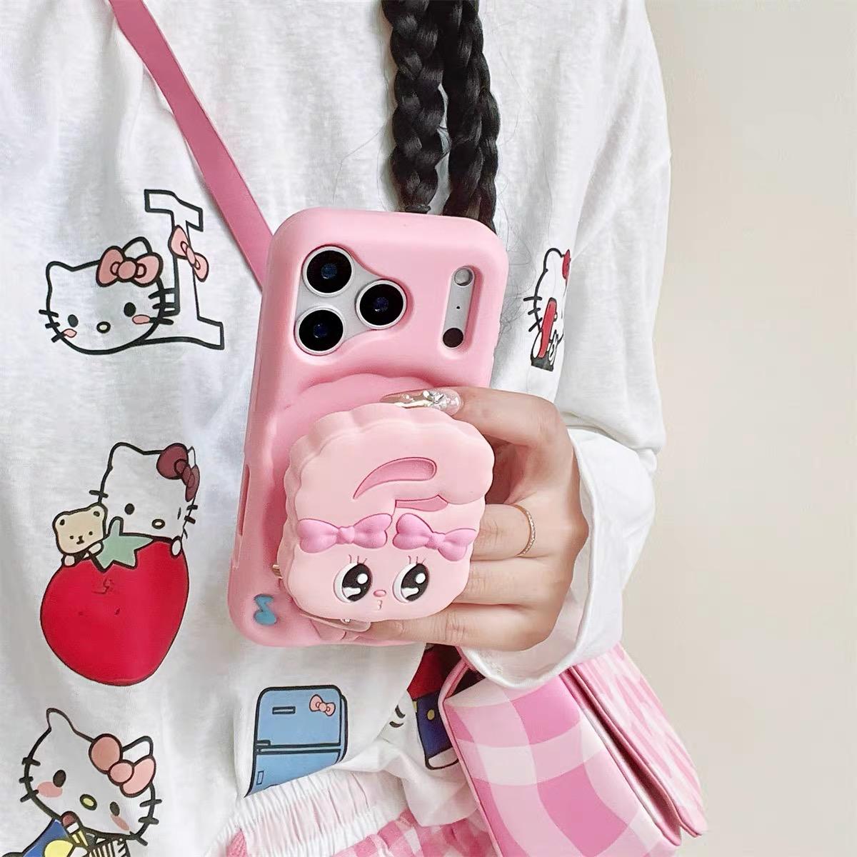 3d  easther bunny soft silicon hand  holder iphone case