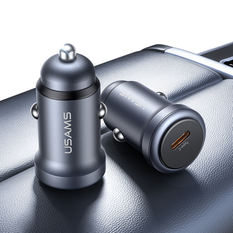 CC321 Single-Port PD 30W Aluminum Alloy Car Charger