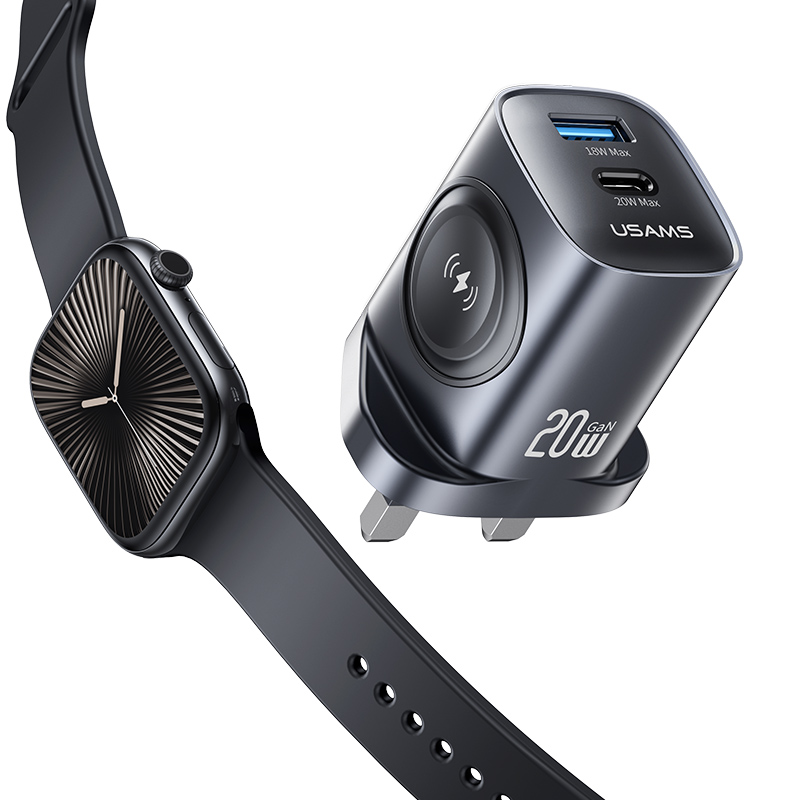 CC295 T67 20W Multifunctional iWatch Charger With A+C Port (UK)